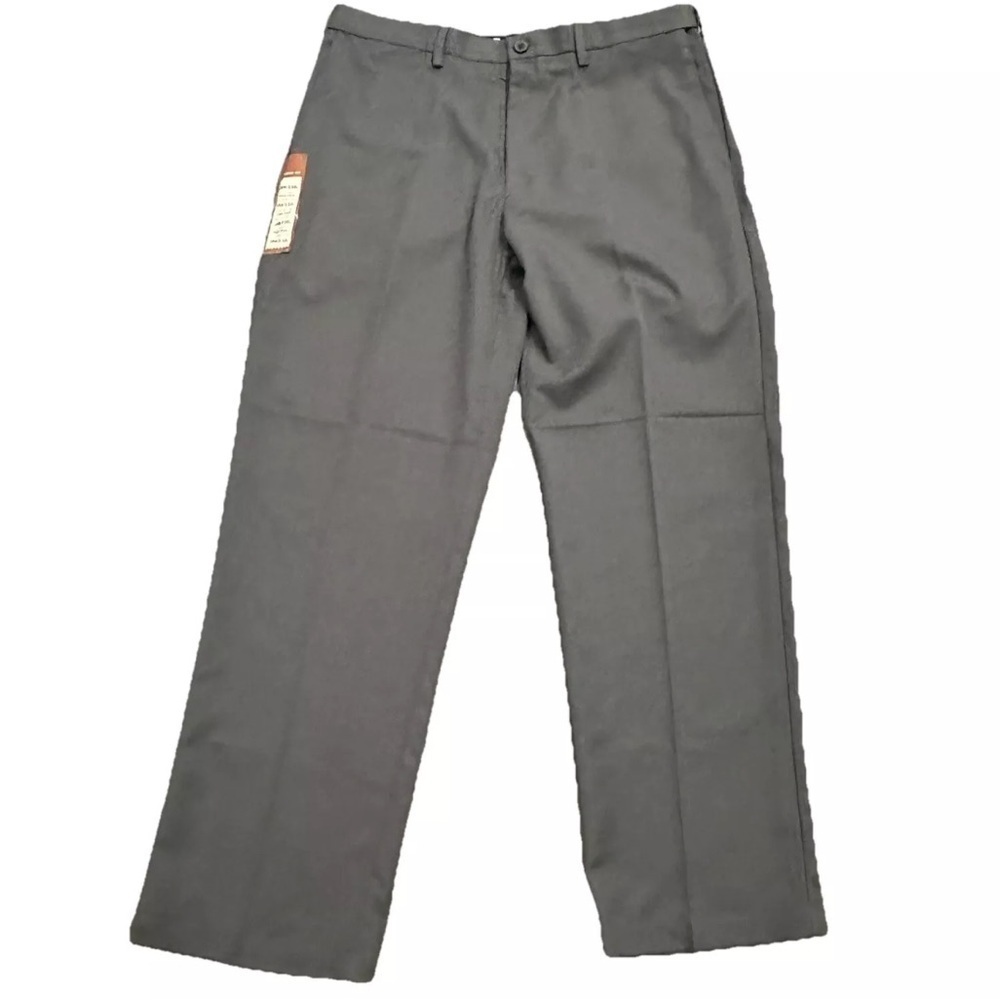 New Haggar Men's Dress Pants Cool 18 Performance Classic Fit Gray Sz 38 x 32 NWT